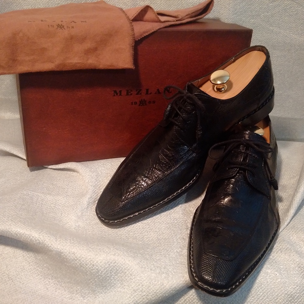 Men’s Mezlan Lizzard and Ostrich Lace-up Shoes